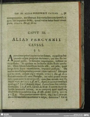 Caput III. Alias Percurrit Causas