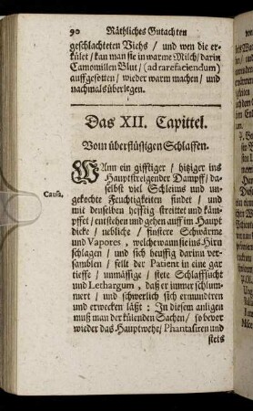 Das XII. Capittel. Vom überflüssigen Schlaffen.