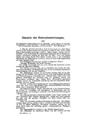 Chronik der Reformbestrebungen : VIII.
