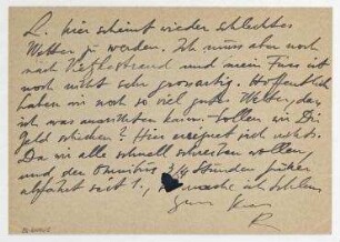 Postkarte von Raoul Hausmann an Elfriede Hausmann. Jershöft