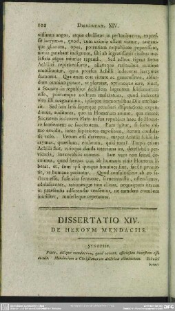 Dissertatio XIV. De Heroum Mendaciis