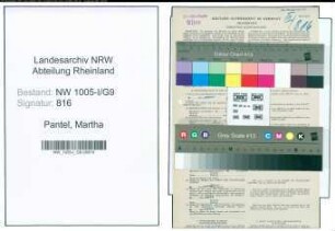 Entnazifizierung Martha Pantel , geb. 08.07.1896 (Postassistentin)