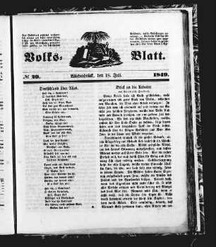 Volks-Blatt : Wiedenbrücker Volksblatt