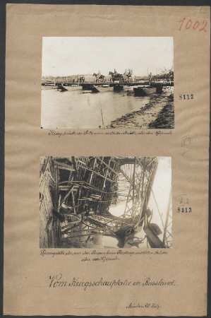Kriegsbrücke an Stolle einer zerstörten Brücke über den Wjeproch