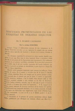 De E. Suarez Calimano por la revista Nosotros