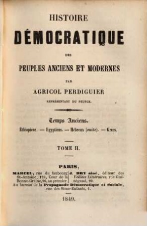 Histoire démocratique des peuples anciens et modernes, 2
