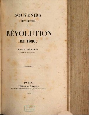 Souvenirs historiques sur la revolution de 1830