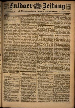 Zweite Ausgabe vom Samstag, den 13. Januar 1900.