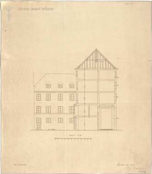 Fischer, Theodor; Würzburg, Münsterplatz; Sparkasse - Schnitt