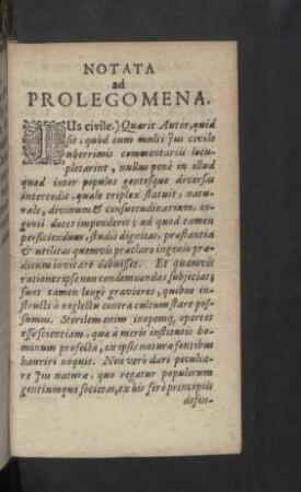 Notata ad Prolegomena.