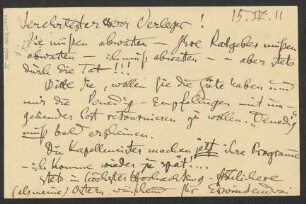 Brief an B. Schott's Söhne : 15.04.1911