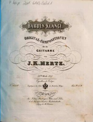 Barden-Klänge : Original-Compositionen für die Gitarre ; 13tes Werk, 2. Abendlied