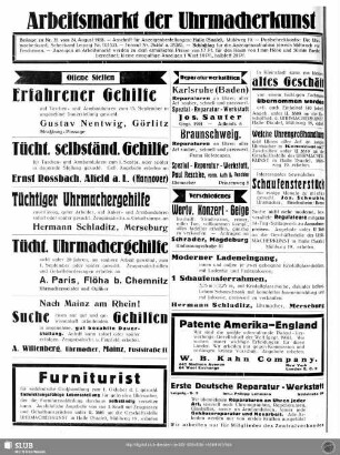 Arbeitsmarkt der Uhrmacherkunst