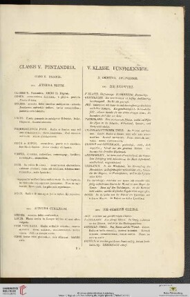Classis V. pentandria