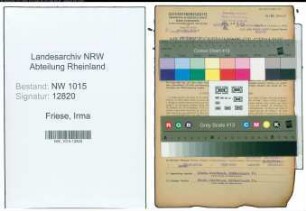 Entnazifizierung Irma Friese , geb. 29.10.1910 (Kaufmaennische Angestellte)
