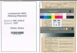 Entnazifizierung Alwine Dirkes , geb. 06.08.1897 (Landwirtin)