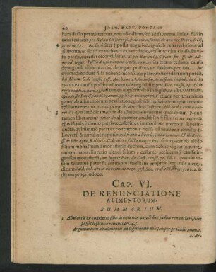 Cap. VI. De Renunciatione Alimentorum.
