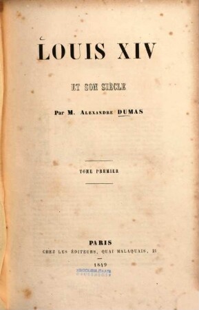 Louis XIV et son siècle, 1