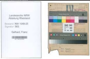Entnazifizierung Franz Gelhard , geb. 28.09.1901 (Kaufmann)