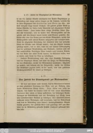 §. 17. Der Zutritt der Staatsgewalt zur Reformation.