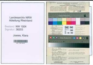 Entnazifizierung Klara Joeres , geb. 19.07.1891 (Kindergaertnerin)