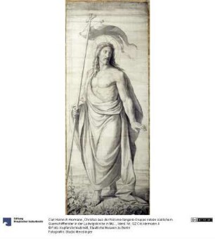 Christus aus der Noli-me-tangere-Gruppe neben südlichem Querschifffenster in der Ludwigskirche in München