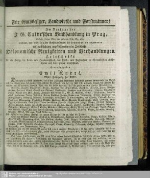 Für Gutsbesitzer, Landwirthe und Forstmänner!