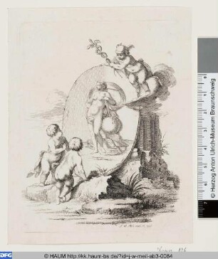 Bild der Fortuna umgeben von verschiedenen Putti