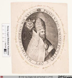 Bildnis Papst Paul V. (Camillo Borghese) (reg. 16. 5. 1605 - 28. 1. 1621)