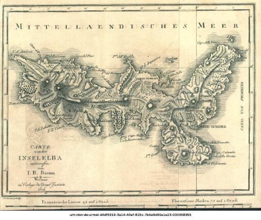 Carte von der Insel Elba