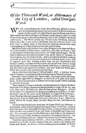 Of the Thirteenth Ward, or Aldermanry of the City of London, called Dowgate Ward