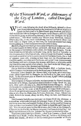 Of the Thirteenth Ward, or Aldermanry of the City of London, called Dowgate Ward