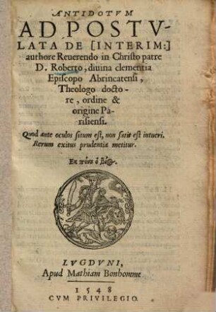 Antidotum ad postulata de (Interim)