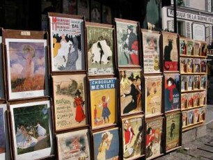 Paris, historische Plakate werden am Montmartre verkauft