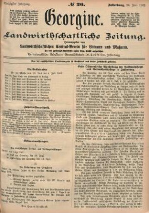 Siebzigster Jahrgang. No. 26. Insterburg, 26. Juni 1902.