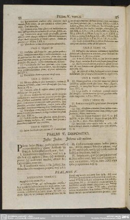 Psalmi V. Dispositio. Justus Judex. Jehova odit malum