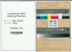 Entnazifizierung Fritz Padberg , geb. 18.02.1909 (Studienrat)