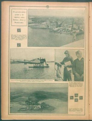El servicio aéreo postal y de viajeros, entre Buenos Aires y Montevideo.