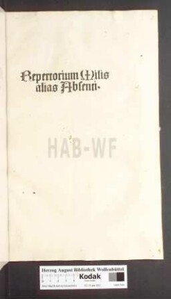 Repertorium Milis alias Absenti