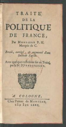 Traité De La Politique De France