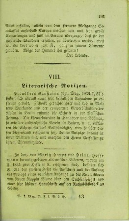 Literarische Notizen