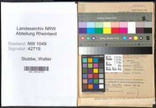 Entnazifizierung Walter Stubbe , geb. 17.02.1906 (Schriftsteller)