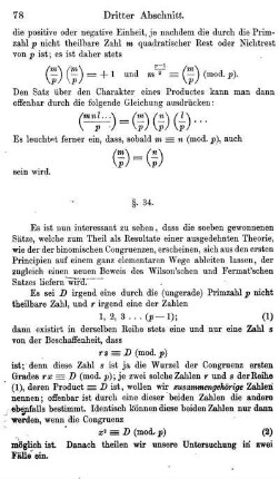§. 34. Elementarer Beweis der vorhergehenden, so wie der Sätze von Fermat und Wilson