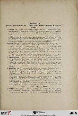 Inkunabeln (Nr. 1-66)