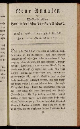Sechs und dreyßigstes Stück. Den 11ten September 1813.