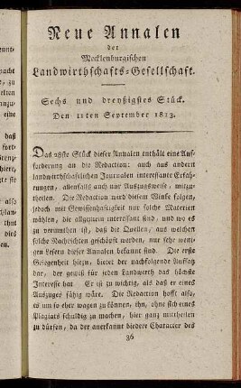 Sechs und dreyßigstes Stück. Den 11ten September 1813.