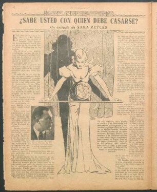¿Sabe usted con quién debe casarse? : Un artículo de Sara Reyles