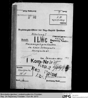 Be- und Entwässerung der Gemeinden Bärensprung, Griffenhagen, Groß Woltersdorf, Schönermark und Stüdenitz