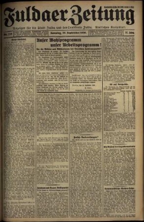 Ausgabe vom Samstag, den 20. September 1930.