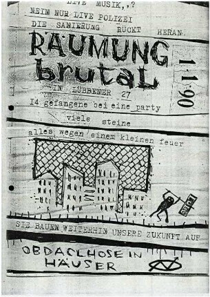 Flugschrift: Räumung brutal,               1990